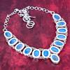 Blaue Meeressediment Halskette Edelstein Schmuck, 925 Sterling Silber Verstellbare Kette Halskette, Geschenk für Frauen Handgemachte Halskette