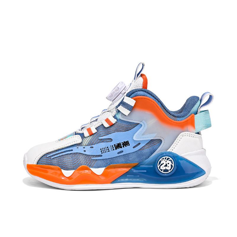 Boys' Sports Shoes 2025 Spring and Autumn New Mesh Children's Rotating Button Sports Shoes Medium and Older Children's Casual Shoes