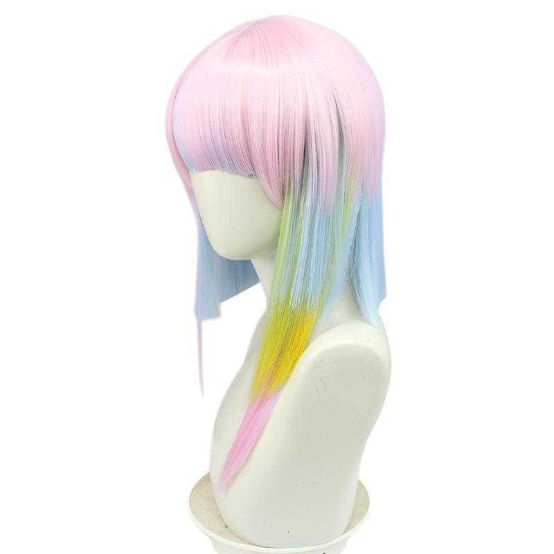 45cm Lucy Cosplay Perücke Anime Edgerunners Cosplay Lucyna Kushinada Mehrfarbiger Farbverlauf Hitzebeständige Haarperücken + Perückenkappe