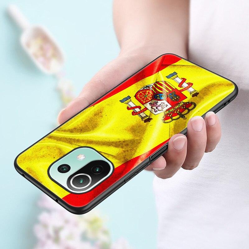 Spain Coat of Arms Flag Case For Xiaomi Mi 11 Lite NE 11i 10T 11T Pro A2 A3 Lite POCO F3 M3 M4 C31 X3 Pro NFC GT Black Cover