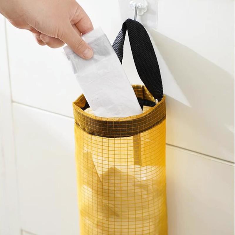 Wall-Mounted Pull-Out Trash Bag Holder: Large Capacity, Multi-Color Storage for Kitchen and Shoes