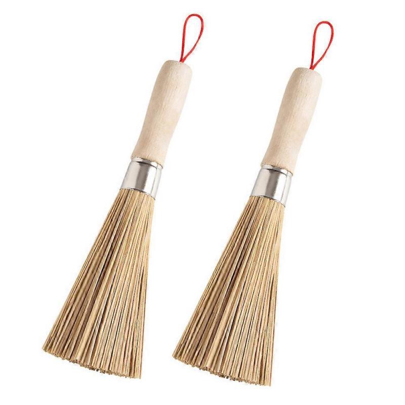 2-Pack Traditional Natural Bamboo Wok Brush