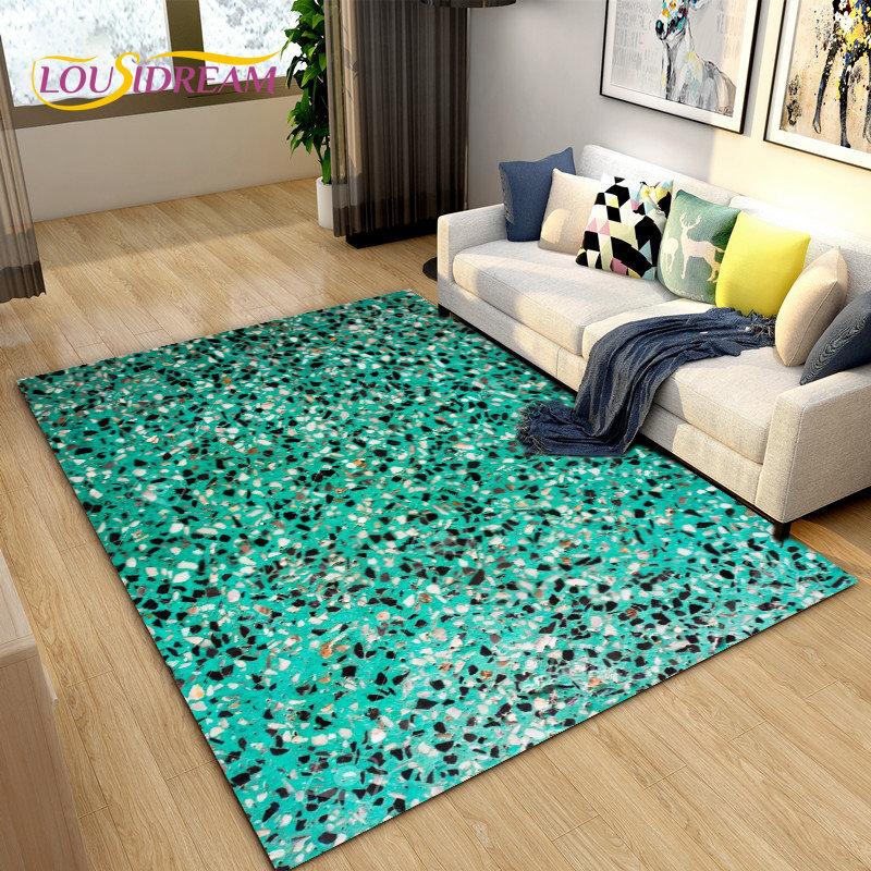 3D barva Drcený kámen Cesta štěrková plocha Koberec Velký,Koberec Koberec do obývacího pokoje Ložnice Pohovka Dekorace rohožky, Protiskluzová podložka