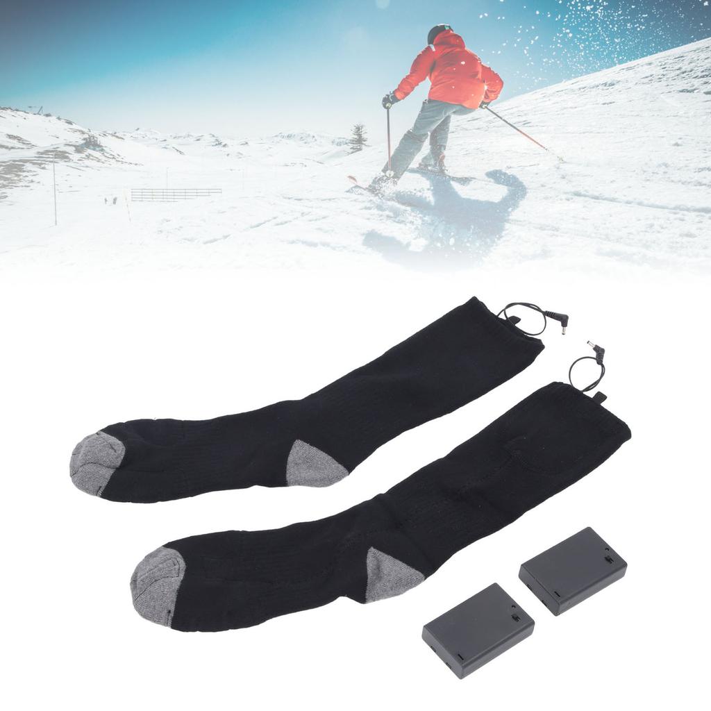Electric Heated Socks Men Women Rechargeable 2 Sided Heating Washable Portable for Skiing Hiking Camping Uniform Size