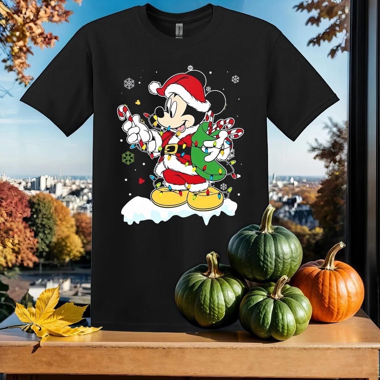 Santa Christmas Mickey Mouse T-shirt T shirt Men Women Unisex Tshirt SY725 XXXL