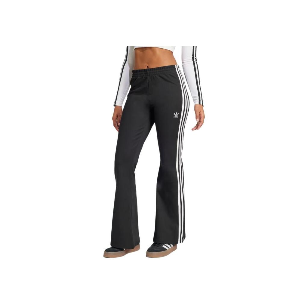 adidas Womens Adicolor 3-Stripes Flared Track Pants Black Women Streetwear JC5783