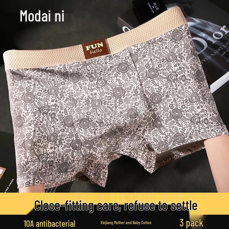 Men's Classic Modal Cotton Blend Antibacterial Underwear 3-Pack