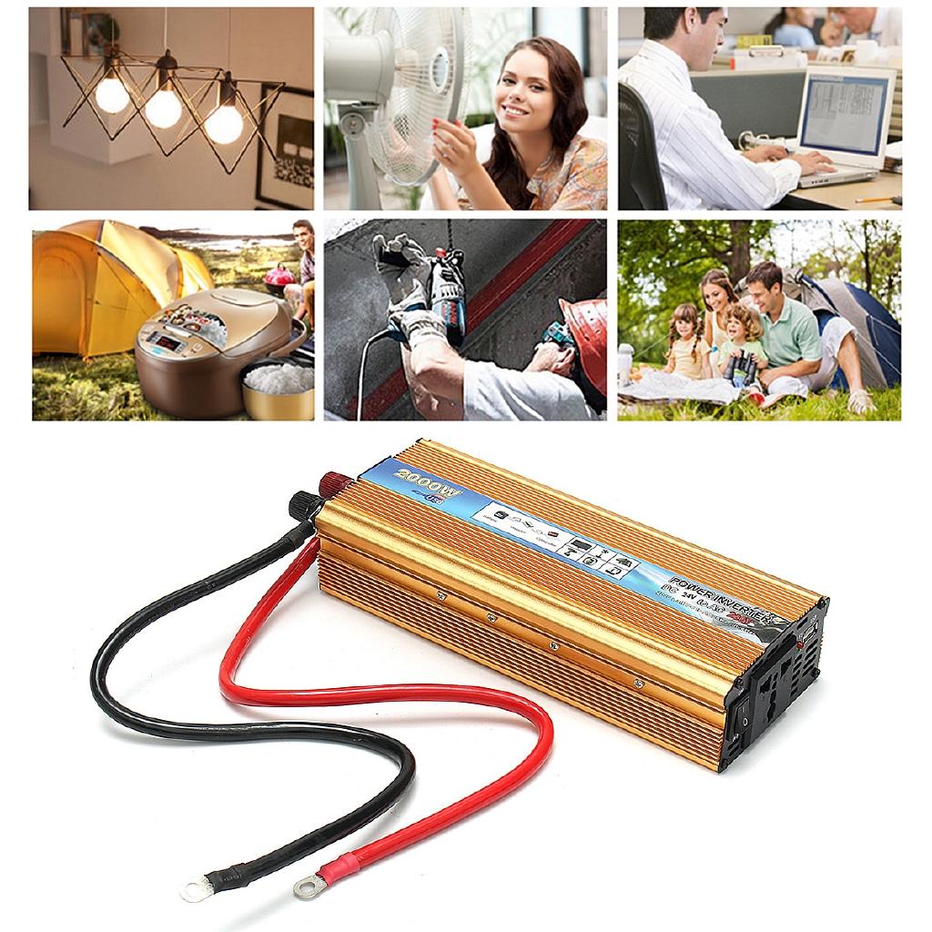 Portable Car Modified Sine Wave Power Inverter Converter DC 24V To AC 220V Modified Sine Wave Converter 2000W