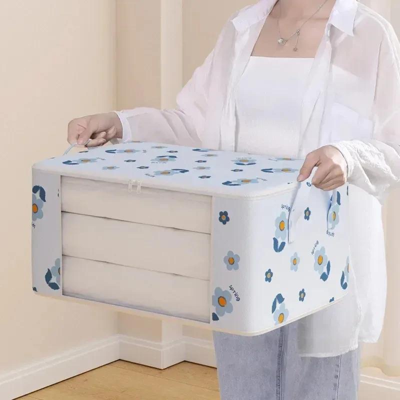 

Новая сумка для хранения одеял, водонепроницаемая и влагостойкая, большая вместимость, видимая сумка для хранения одежды, подушек, одеял, домашний органайзер L