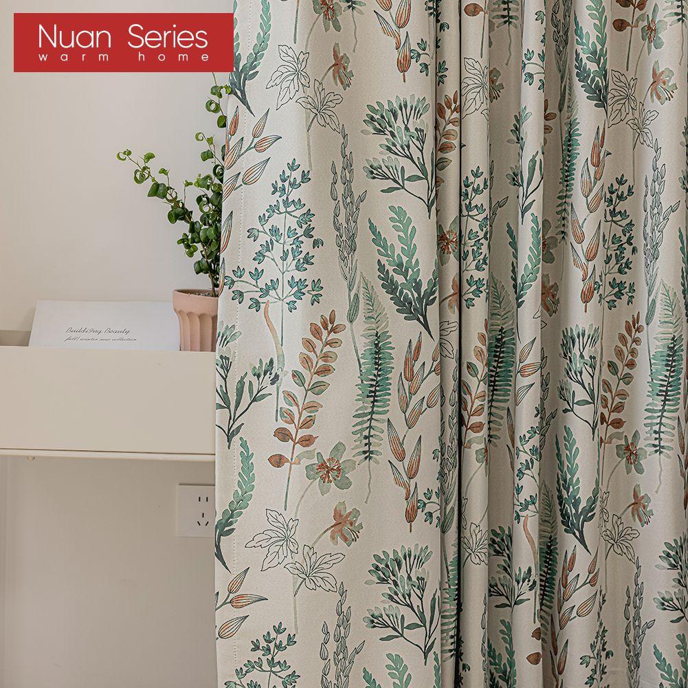 1PC Nuan Series Natural Hand-painted Printed Curtains Nordic Ins Style Blackout Curtains for Bedroom Living Room Balcony Window for Home Decor