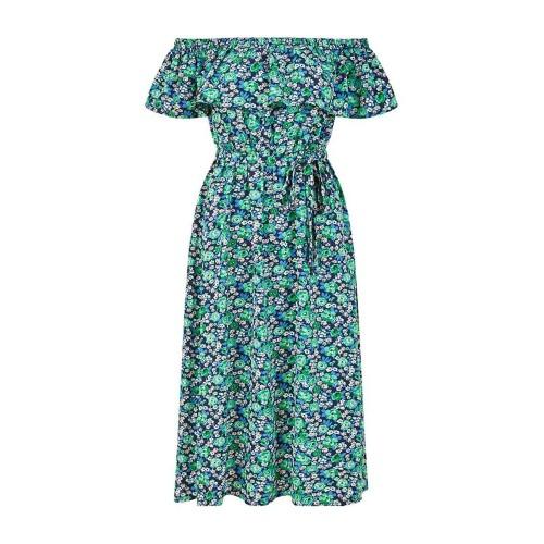 Yumi Womens/Ladies Ditsy Floral Off Shoulder Midi Dress