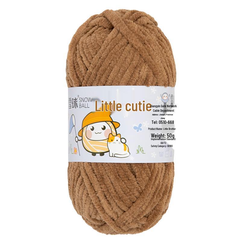 DIY Handcrafted Cute Chenille Snowball Knit Scarf & Crochet Doll Bag