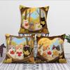 Cartoon Kitten Autumn Cute cushion cover Pillow Cover Decoration Room Home Sofa living Office Car Nordic Simplicity