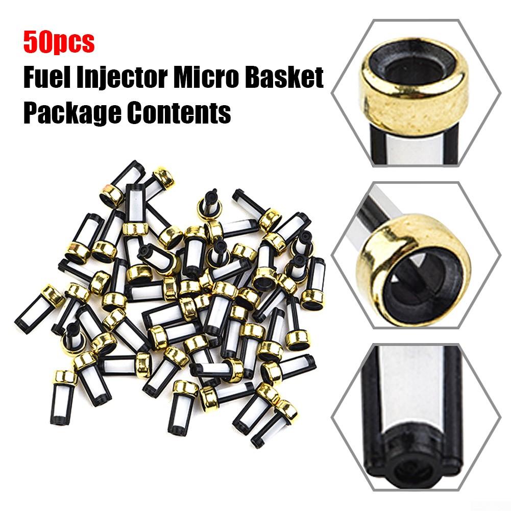 50Pcs Universal Fuel Injector Basket Filters High-Quality Material, Precision Filtration