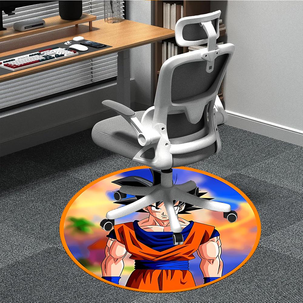 

1PC Goku, Office Round Rug, Non-slip, Soft and Durable Office Rug for Interior Decoration, Perfect for Office, Beautiful Decoration 80cm