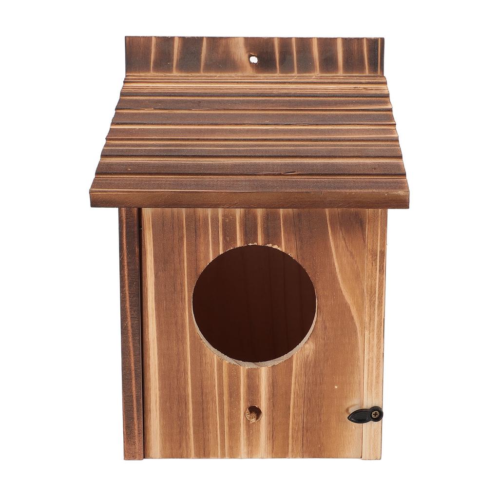 Bird House 6cm Hole Wooden Blue Bird Nesting Box with Perch for Outdoor Garden Balcony