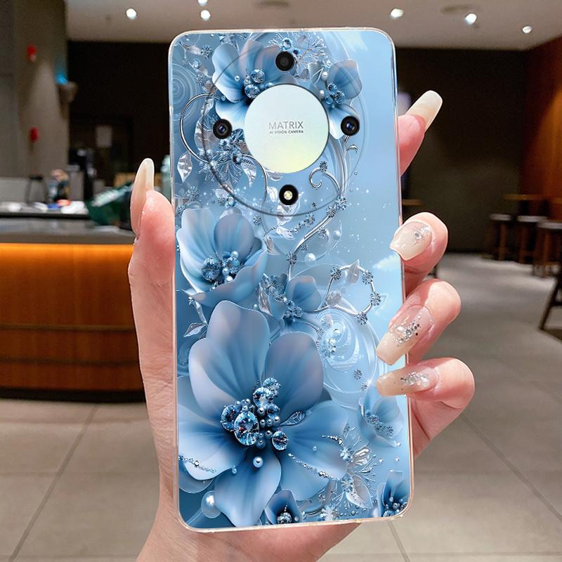For Honor X50 5G Case Luxury Flower Painted Cover Clear Soft Silicone Phone Case For Honor X 40 50 X40 X50 5G Back Covers Bumper