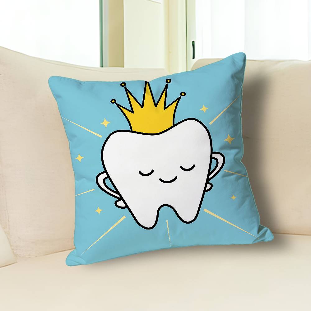 Dental Protect Tooth Cartoon Anime Celebrity Merchandise All-Match Printed Pillow Case Sofa Car Office Room Decoration Protector