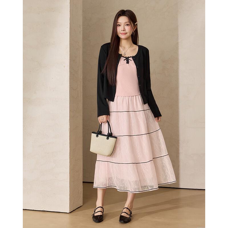 IEF Women's Plus Size Autumn Two-Piece Long Dress Set