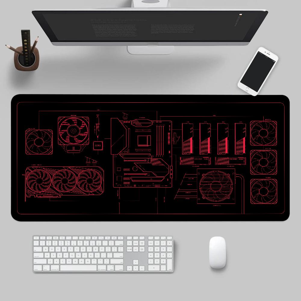 Larger Mousepad CPU Artistic line design Style Gaming Keyboard Computer 600x1200mm Desk Mat Accessories Game Mause Ped Office