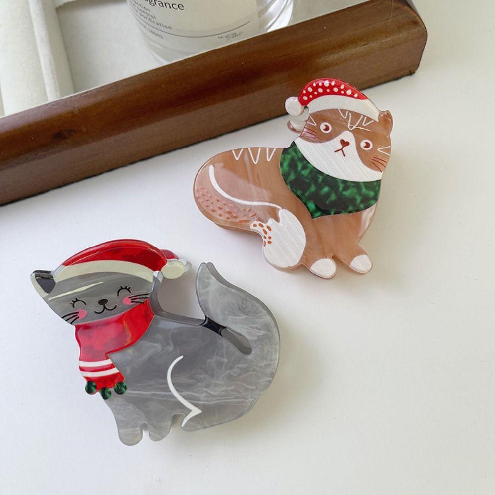 Cat Cat Hair Claw Cartoon Acrylic Animal Hair Clip Elegant Animal Shark Clip  Party
