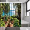 3D Printing Shower Curtain 180x180cm/180x200cm Window Scenery Green Plant Landscape Bathroom Curtains With Hooks Waterproof
