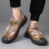 Men's Sandals Summer Breathable Hollow Mesh Hole Shoes Outdoor Non-Slip Lightweight Athleisure Shoes Toe Sandals