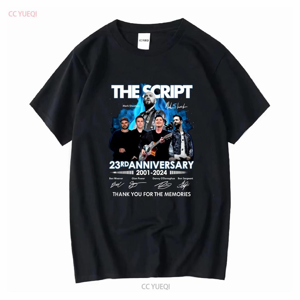 The Script 23rd Anniversary t Shirt Band Signature vintage Washed Versatile streetwear designer clothes Stylish