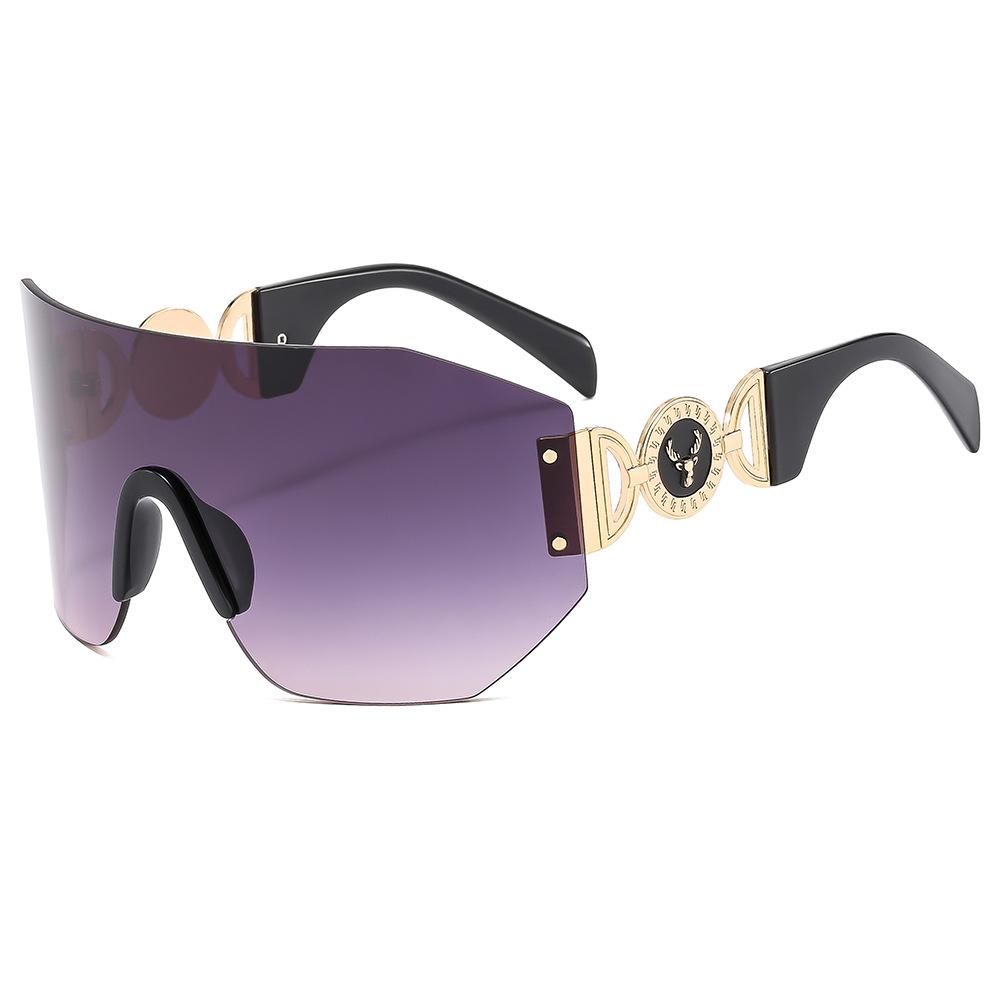 Nya Y2k Trendiga Cykelsportsolglasögon Med Snyggt Ihåligt Skal Linslösa Endelade Glasögon 353