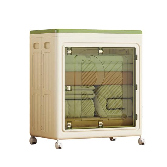 Pojemnik na ubrania z pokrywą, kółkami, dużą pojemnością, podwójnymi drzwiami, składany, na pranie, ubrania, pościel