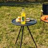 Ultra-Light Foldable Round Camping Table with Height-Adjustable Triangle Support