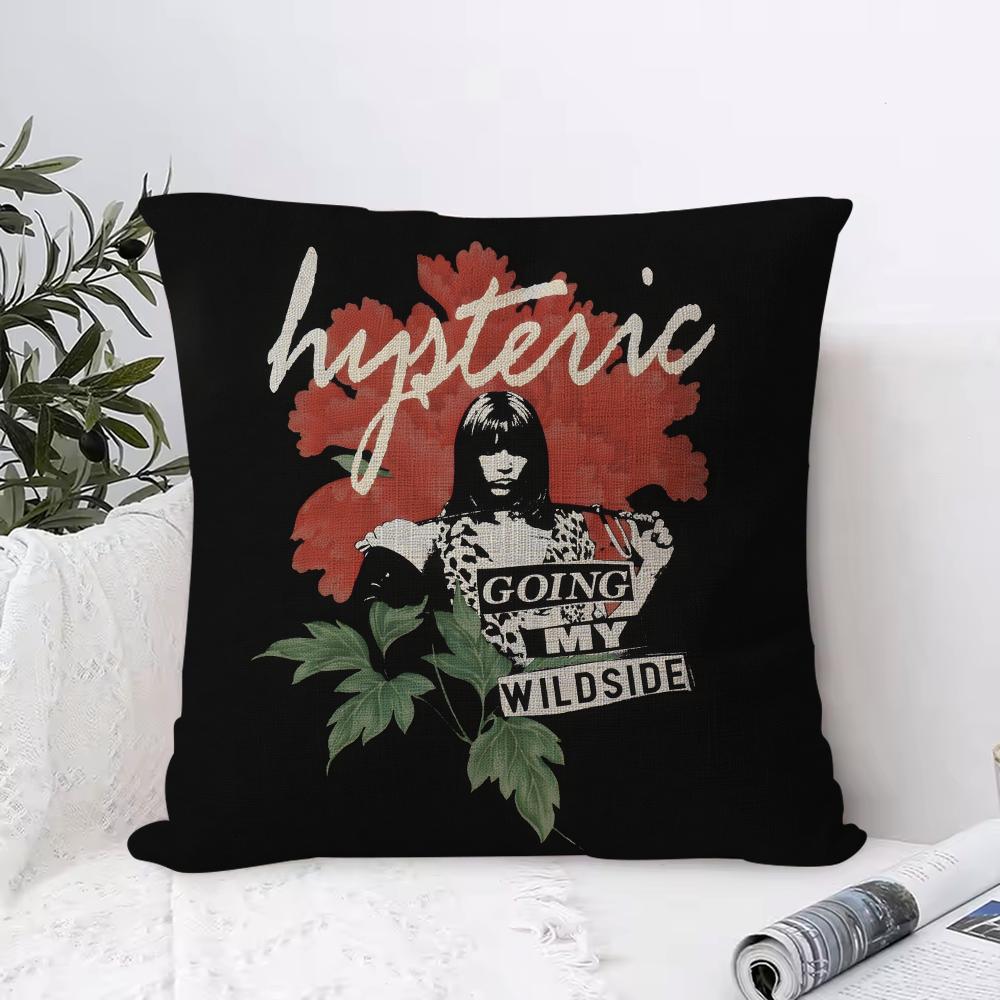 HHysteric Glamour Girl Cushion Cover Eco Linen Pillow Case DoubleSided Print Breathable Durable Zipper Home Decor Gift