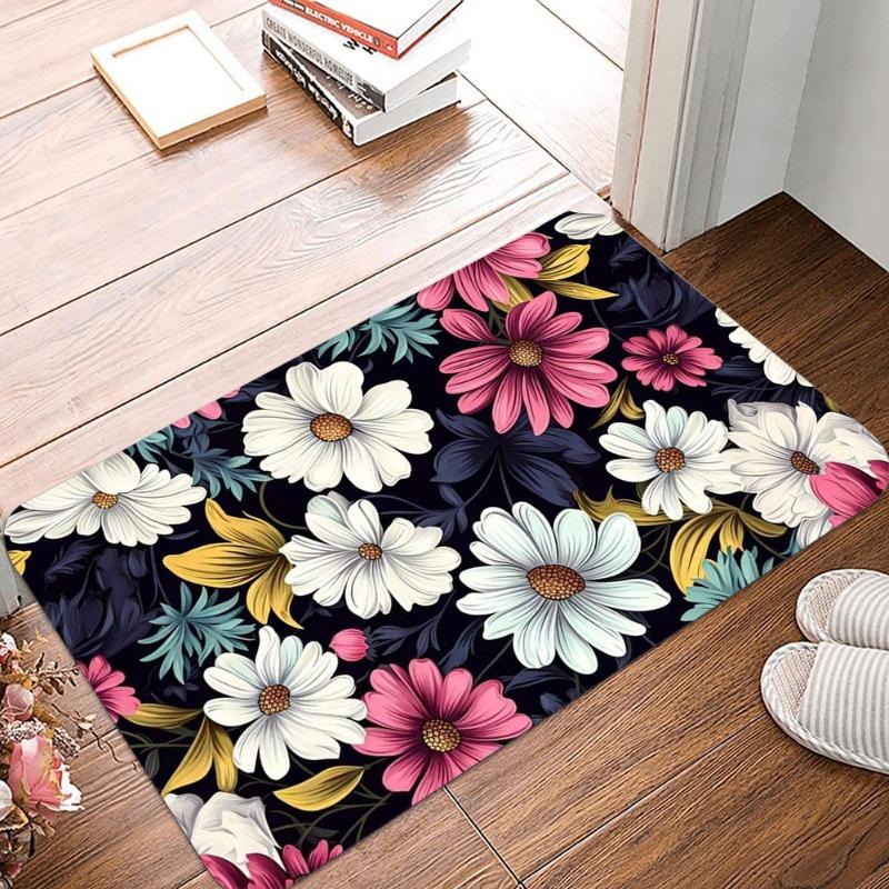 

Non-Slip Retro Floral Printing Small Rug Waterproof Easy To Clean Floor Mat for Indoor Outdoor Use Durable Home Decor Fashion 30x50cm