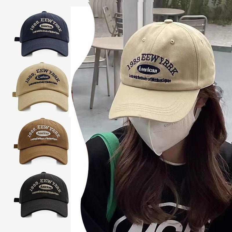 Men And Woman'S Baseball Caps Adjustable Casual Embroidered 1989 York American Cotton Sun Hats Unisex Solid Color Visor Hats