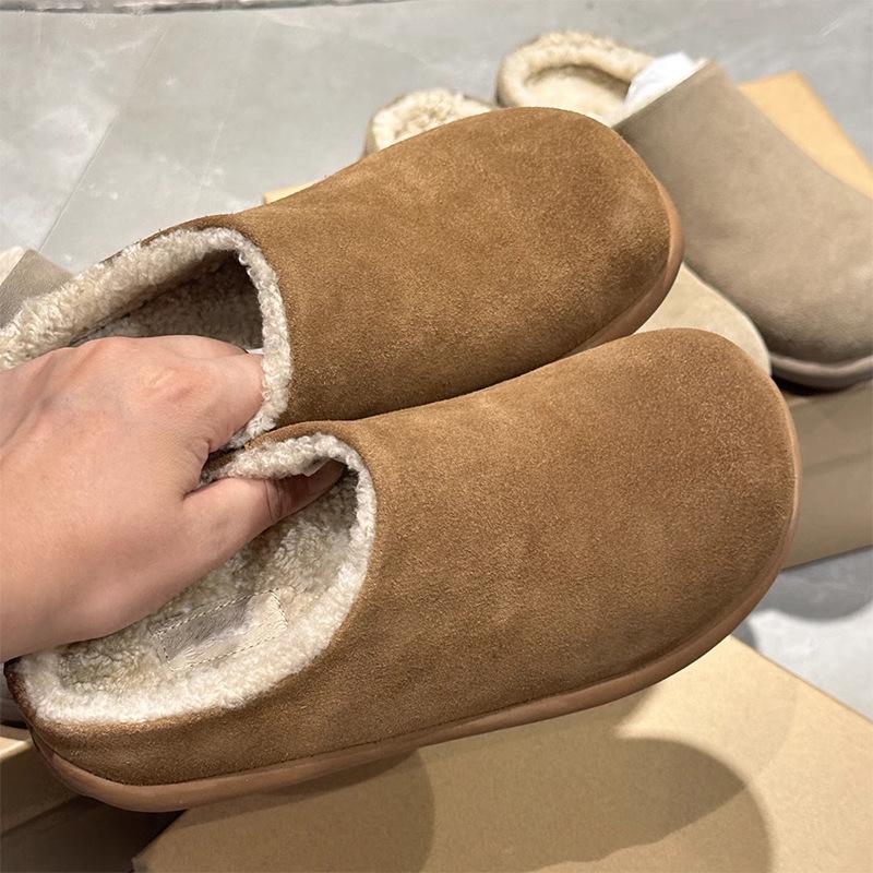 

[sheii Su Yinyin] Mao Mao Potato~ Warm inner height increase Baotou wool wool slippers female Birkenstock half drag 40