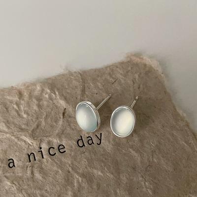 Kleine ovale Opal-Ohrstecker Damen Nische Retro Schlichte Persönlichkeit Modetrend Temperament Vielseitige Ohrringe