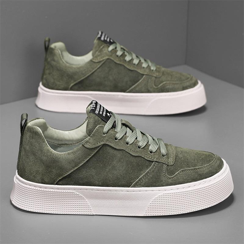 

Fashion Men s Casual Shoes High Quality Full Leather Loafers Luxury Cowhide Light Walking Shoes Board Shoes Lined with Sheepskin 44 зелений