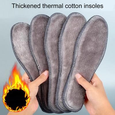 2 pares de plantillas de felpa cálidas de invierno para zapatos de piel sintética gruesa y forro polar, almohadillas térmicas y esponjosas para botas de hombre y mujer.