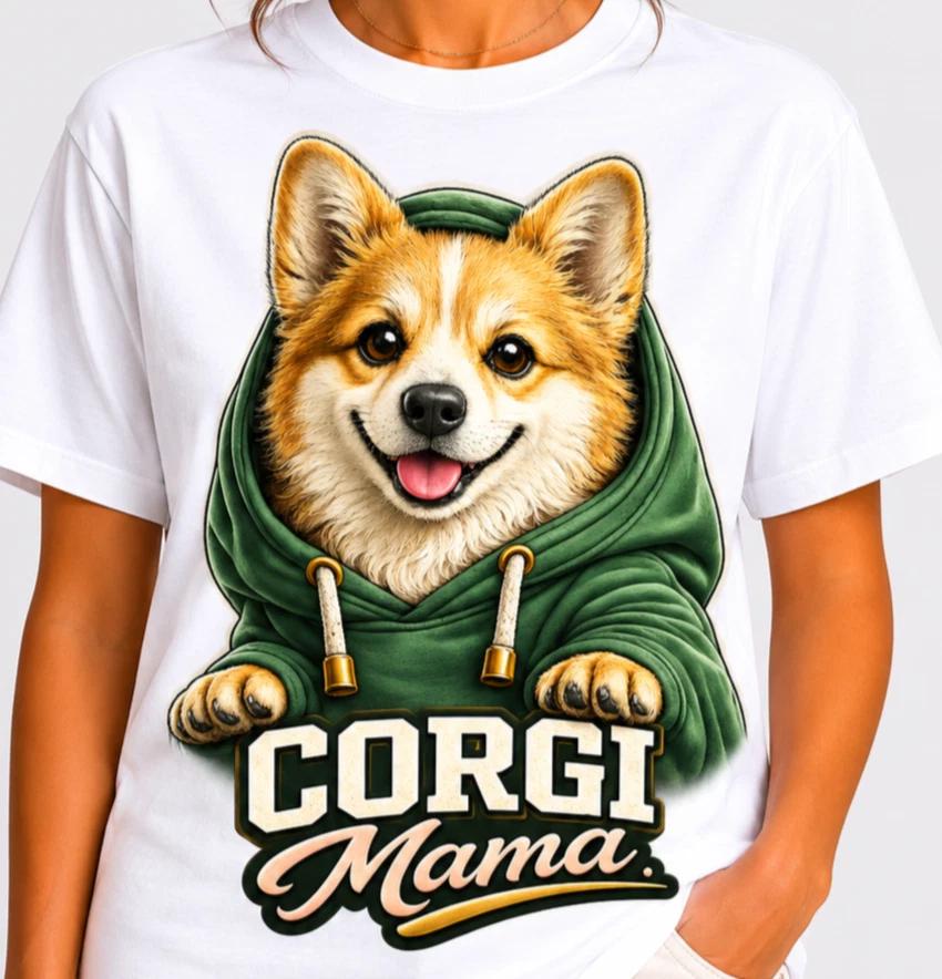 Corgi Mama T-Shirt Women s Cute Pembroke Welsh Corgi Dog Lover Mom Gift Tee M