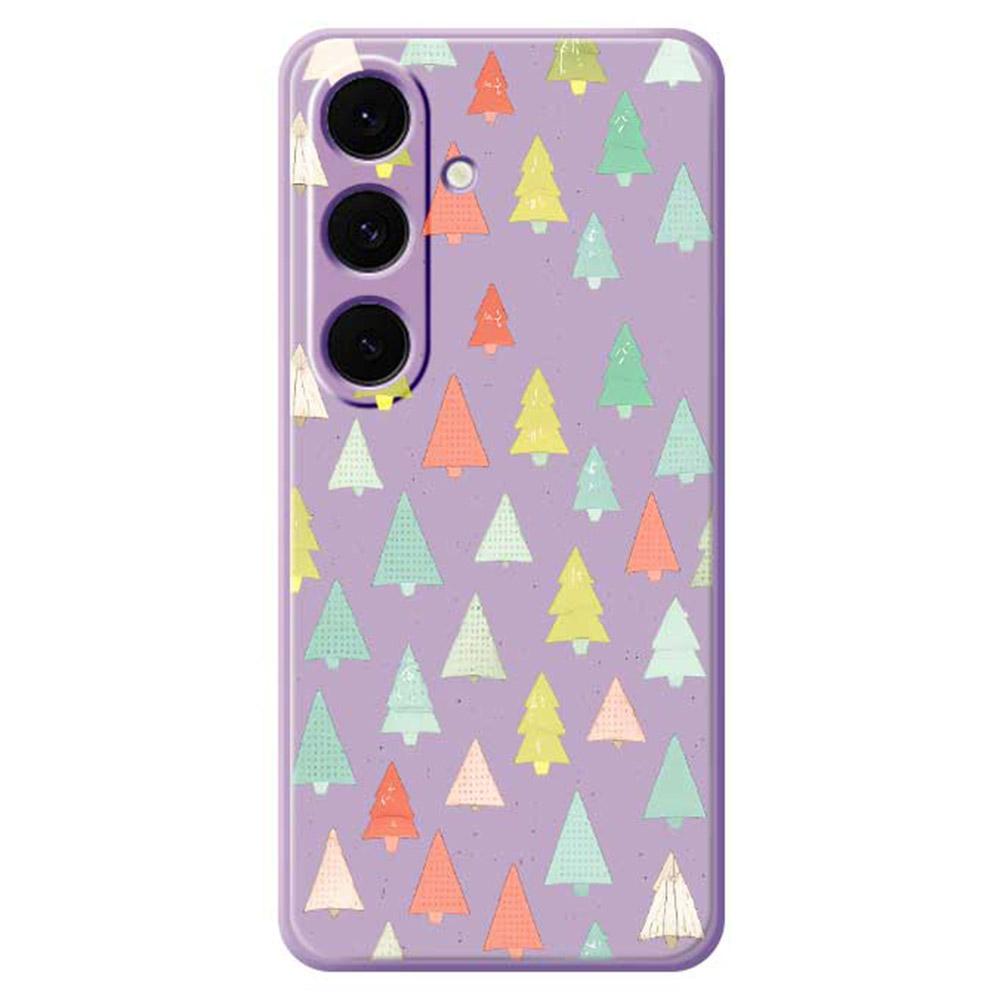 

Чохол для Samsung Galaxy S25+ з кольоровим принтом дерев, прямими краями, ТПУ задня кришка для телефону Purple