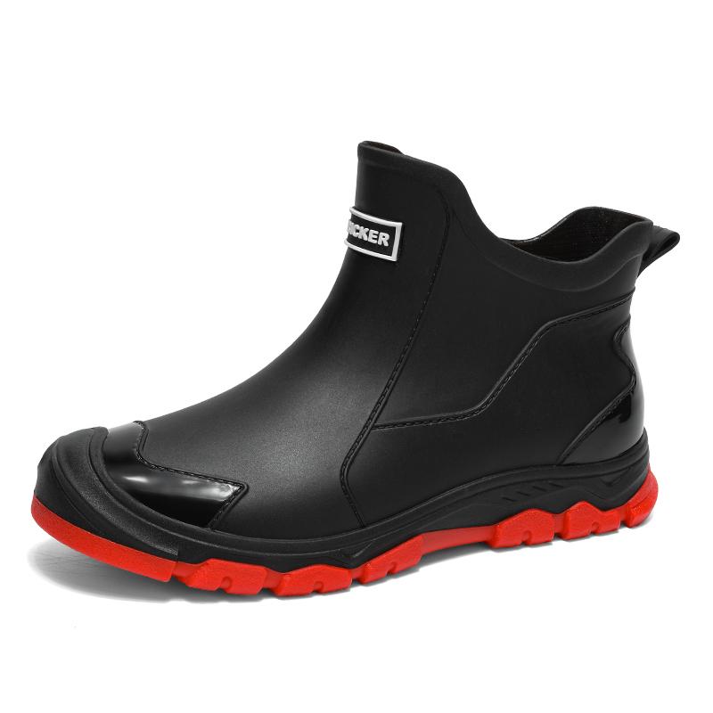 Fashion Summer Men's Ankle Rain Boots Outdoor Casual Men Hiking Fishing Water Shoes Non-slip Chef Work Boot Mans Waterproof Footwear