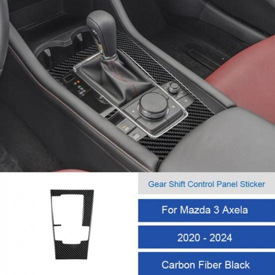 Bright Carbon Fiber Console Gear Shift Panel Cover For Mazda 3 Axela -2024