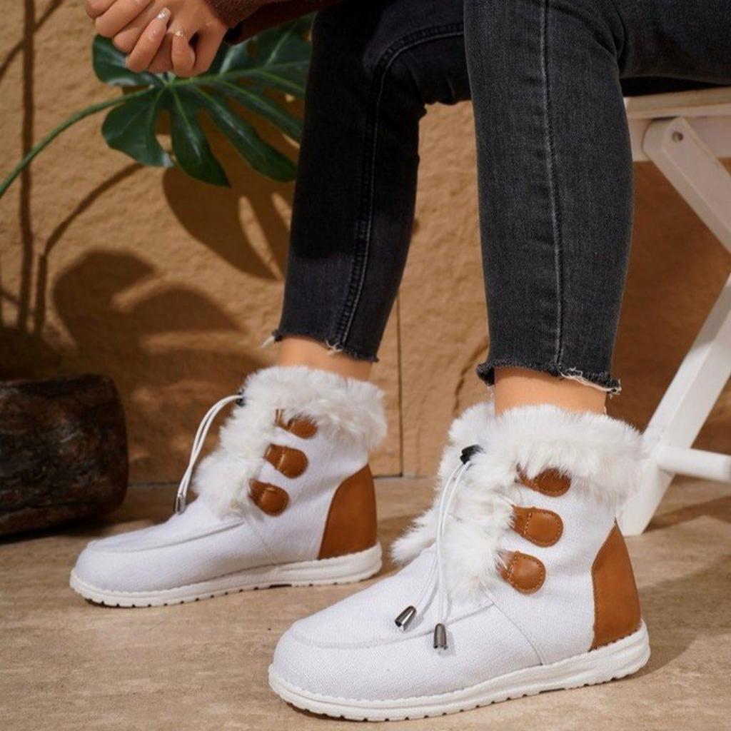 Fashion Shoes Female 2024 Plus Size Snow Women's Boots Classics Ankle Boots Women Round Toe Low Heel Elastic Band Warm Shoes Women