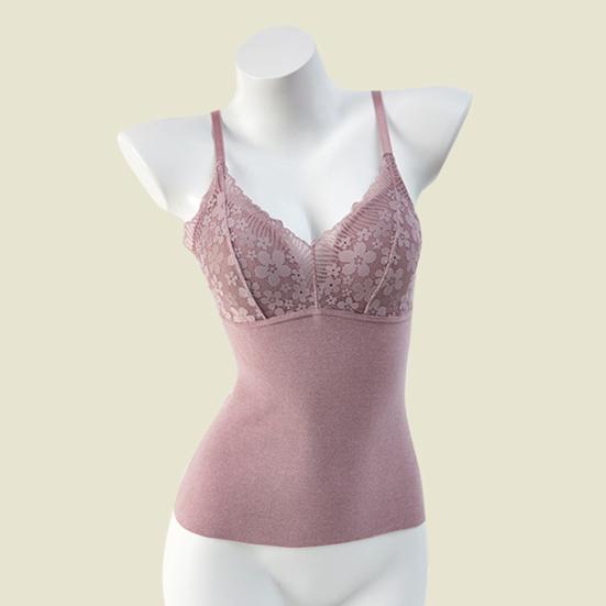 Damska kamizelka termiczna 2 w 1 na jesień i zimę, biustonosz bezszwowa koronkowa z regulowanymi ramiączkami, nadająca się do prania w pralce, bielizna do codziennego noszenia w domu