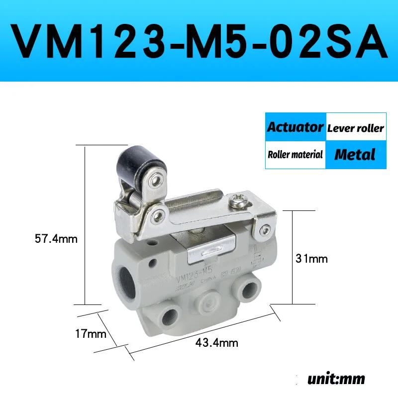 Pneumatischer Rollenschalter Zwei-Wege-Schalter Zwei-Positionen-Schalter Drei-Wege-Schalter Mechanisches Ventil Manuelles Ventil VM131-01-00A VM120-01-00A VM133-M5-01SA