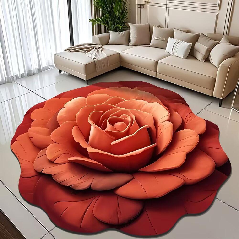 Peony Flower Floor Mat Home Living Room Carpet Stain Resistant Easy Care Bath Mat Absorbent Door Mat For Kitchen Bathroom Entryway