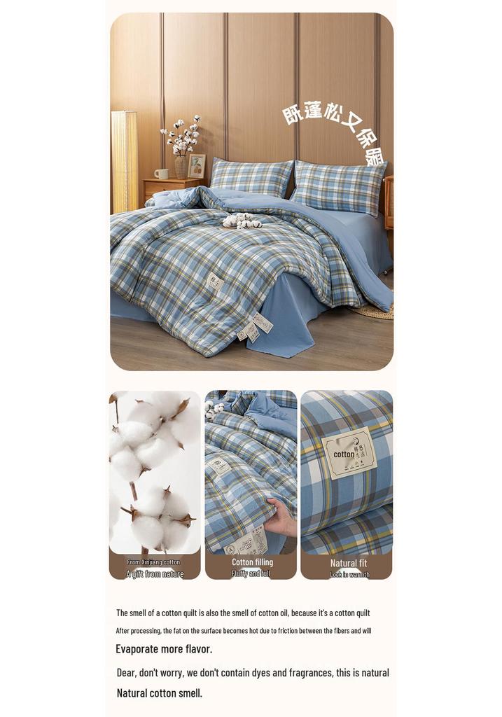 Class A Thickened Xinjiang Cotton Quilt for Home & Dormitory – Four Seasons Use