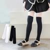 Kids Knee High Socks White Long Stockings For Girls Boys Black Football Sports Socks 1-15 Years Students Spring Autumn New
