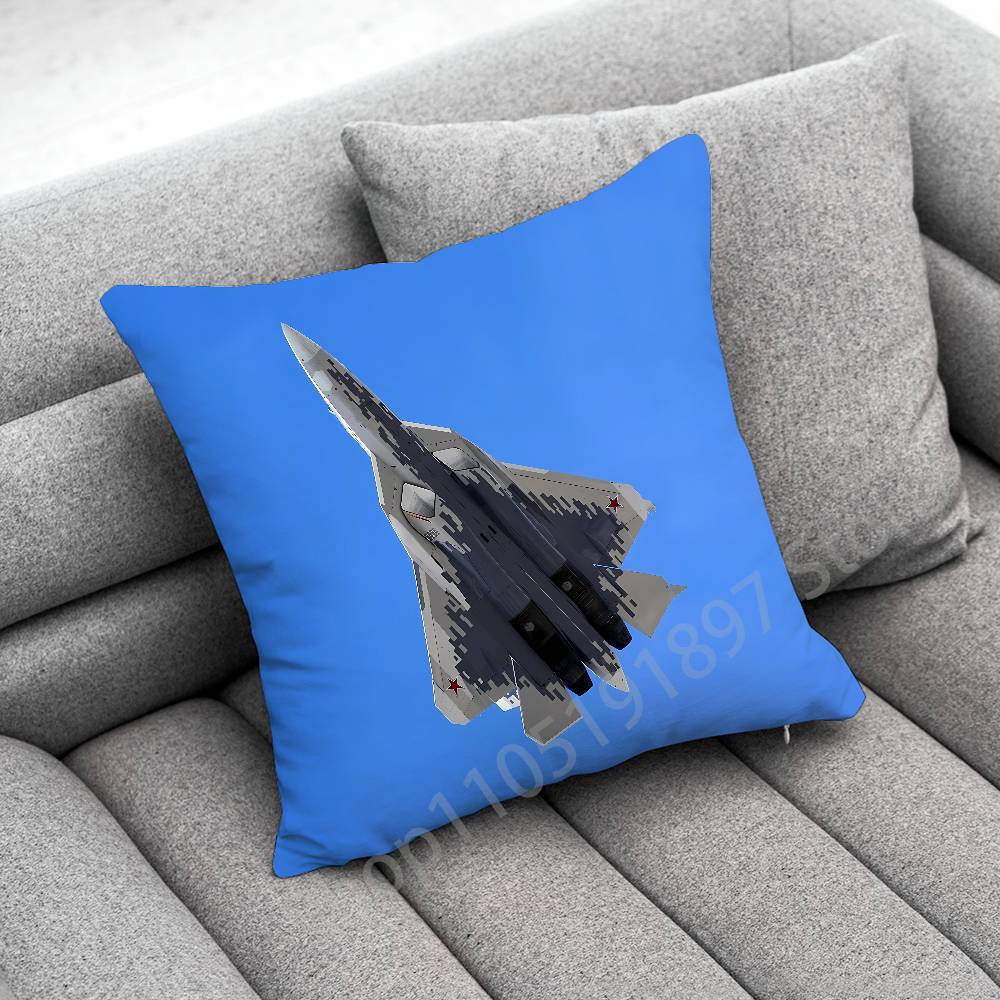 Fighter Plane F-F-22 S-SU-57 Raptor Throw Pillow Case For 55x55cm 30x30cm 50x50cm 45x45cm 40x40cm Square Chair Pillowcase Case