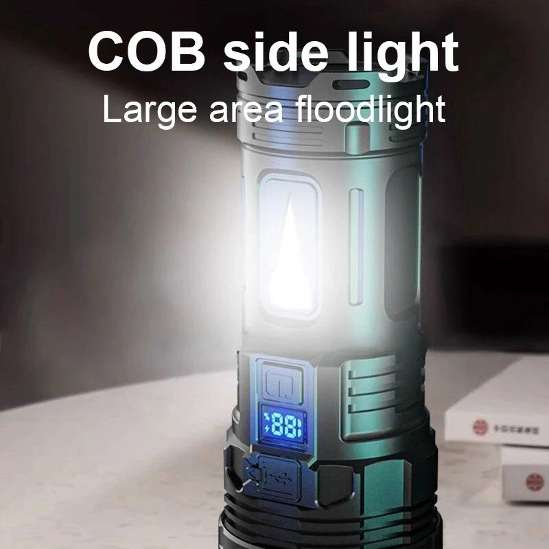 Super Bright 7*LED Flashlight High Light 4 Modes USB Rechageable Portable COB Hand Lamps Outdoor Camping Emergency Hand Lanterns
